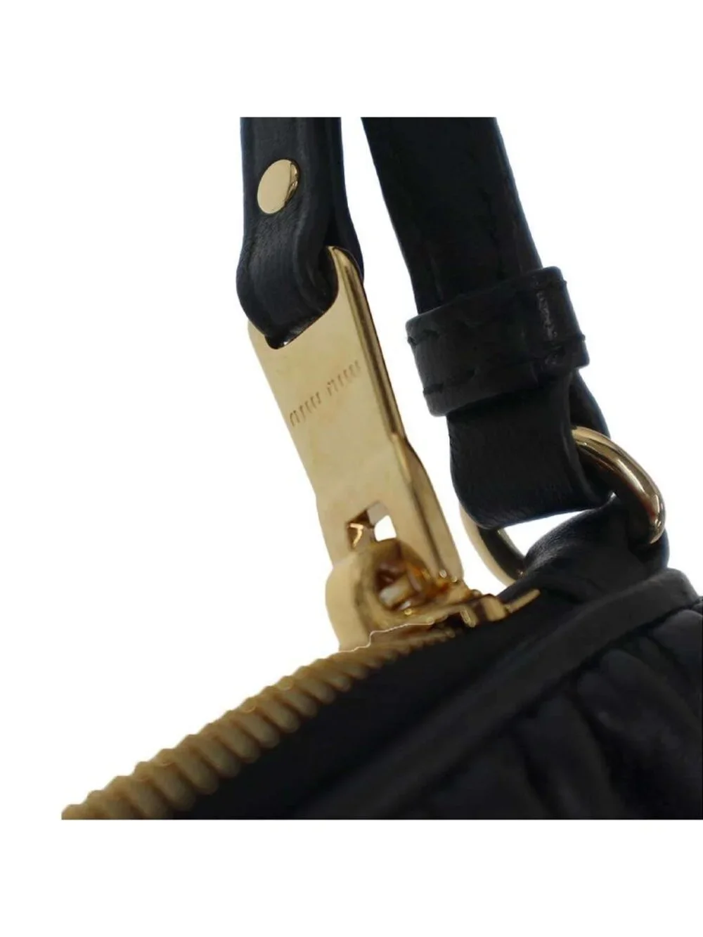 Miu Miu Matelasse Mini Handbag Pouch Black